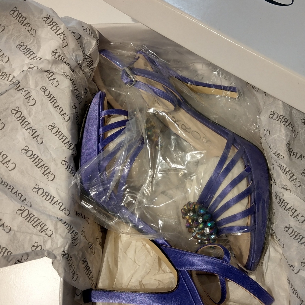 Caparros Purple Zodiac orchid satin heel sz 8.5 - Picture 2 of 9